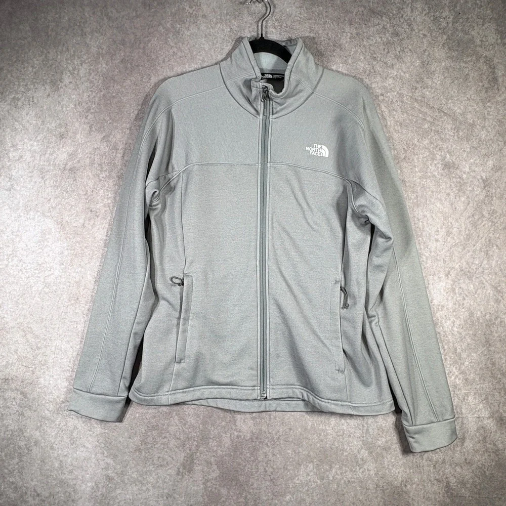 The North Face Jacket Women Large Gray Fleece Full Zip Hiking Outdoor Travel